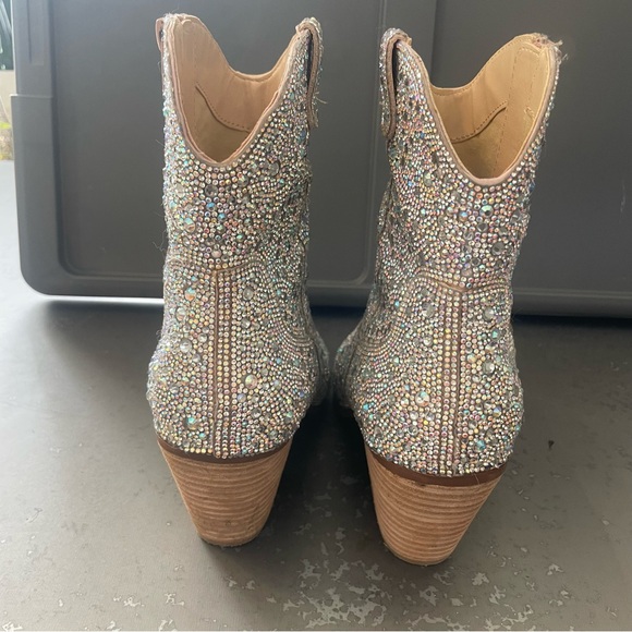 Betsy Johnson Rhinestone Boots - size 10 - worn once - Picture 6 of 9
